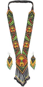 Collar de cuentas bordadas con tela de Base de algodón tejida a mano elegante collar de cuentas bordadas hechas a mano para ropa de boda - Product Image 6