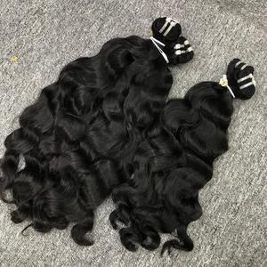 Nouvelle Installation Double Dessiné Cuticule Alignée Trame Type Raw Virgin Remy Extensions de Cheveux Humains Vague Naturelle Couleur Noire - Product Image 5