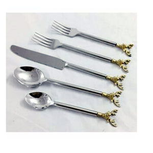 Juego de cubiertos de acero inoxidable chapado en oro con mango de madera de Color personalizado, juego de cubiertos de mesa, accesorios de cocina, Material metálico - Product Image 6