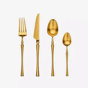 Ensemble d'argenterie personnalisé-Couverts à aspect torsadé pour hôtels mariages Cuillère de qualité alimentaire Couteau Fourchette Table Top Fournitures de service - Product Image 4