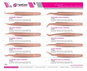 Pinzas de extensión de pestañas de acero inoxidable ligeras hechas a mano herramienta de belleza de embalaje personalizado para pestañas de volumen tipo punta de fibra - Product Image 4