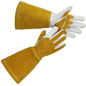 ถุงมืออุตสาหกรรม ดีไซน์ล่าสุด ถุงมือทำงาน หนังวัวแท้ ด้านหน้าและด้านหลังเป็นผ้า ราคาถูก ถุงมือหนังสำหรับงานเชื่อม - Product Image 1