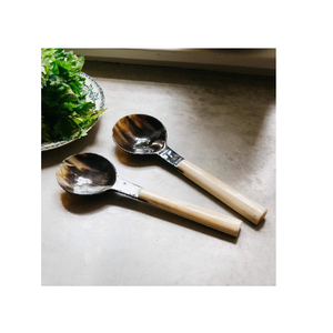 Diseño clásico Cuerno de búfalo natural Cena y ensalada Cucharas para servir Cubiertos Tenedor Utensilios Accesorios de cocina - Product Image 2
