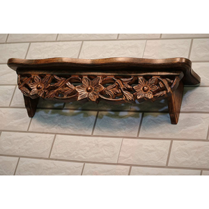 Étagère murale en bois sculpté à la main pour la décoration du salon et du salon, décoration écologique et durable, décorations murales - Product Image 3