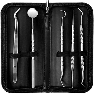 Dental Hygiene Tools <b>Kit</b> High Quality Medical Grade Stainless Steel Manual Reusable Dental Instruments Set with Case - Product Image 2