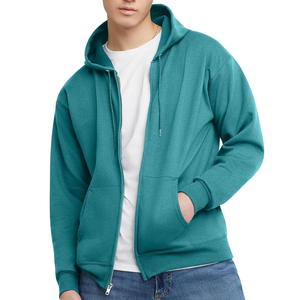 Sweat-shirt à capuche oversize en coton pour homme, avec impression personnalisée sur la fermeture éclair, broderie, technique de sublimation, motif de logo simple - Product Image 1