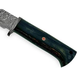 High Quality Customized Damascus Steel Hunting Skinner Knife with Premium Leather Sheath Fixed Blade Knife OEM Support - Product Image 2