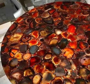 Sello de Ágata Pulida Artesanal, Decoración de Hogar de Lujo, Modelo de Flor Religiosa, Patrón de Resina, Color Personalizado, Alta Artesanía - Product Image 3