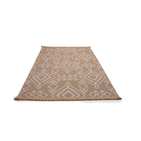 Tapis moderne à poils ras Turkua Home Anadolu gris en chenille tissée rayée, lavable, 7 mm, polyester et coton, antidérapant, sur mesure pour la maison