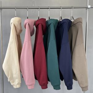 Sudaderas con capucha de peso pesado de algodón grueso de gran tamaño de alta calidad 400GSM impresas personalizadas Unisex hombres pulóver sudaderas con capucha ropa - Product Image 4