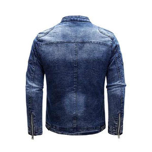 Vente en gros Veste en jean denim respirante pour hommes Vestes délavées et ajustées en coton premium boutonnées avec étiquette personnalisée - Product Image 6