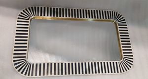 Bords incurvés modernes de miroir d'incrustation d'os de rayure noire et blanche pour l'usage décoratif - Product Image 3