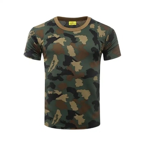 OEM al por mayor al aire libre senderismo verano manga corta Camiseta cuello redondo secado rápido malla camuflaje hombres camiseta para hombres - Product Image 5