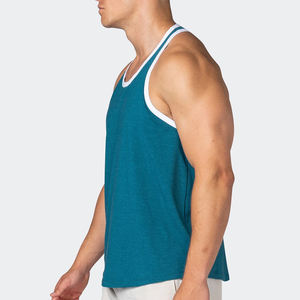 Bas quantité minimale de commande sans manches Muscle Slim Fit débardeur pour hommes prix raisonnable vêtements de sport avec service OEM impression de logo personnalisé - Product Image 3