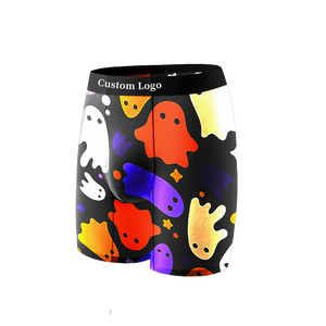 Sous-vêtements pour hommes, boxers courts avec imprimé <span class=keywords><strong>fantôme</strong></span> d'Halloween mignon, tissu modal doux et respirant pour un confort quotidien - Product Image 2
