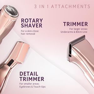 Depiladora Corporal 3 en 1 para Mujer, Depiladora Facial, Afeitadora Rotatoria, Moldeadora de Cejas en Una Sola Herramienta Práctica - Product Image 3