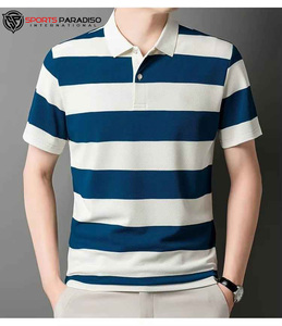 Chemise décontractée d'été pour homme, motif rayé ananas, broderie en relief, poche en satin, manches courtes, col rabattu, SPORTS - Product Image 4