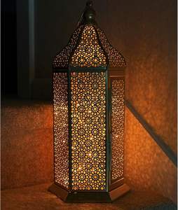 Farol Decorativo de Ramadán, Estilo Interior para Eid, Iluminación Cálida para el Hogar, Iluminación Festiva Tradicional, Áreas de Comedor, Metal Marroquí - Product Image 1