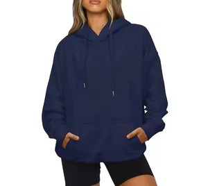 Sweat-shirt à capuche en coton polaire épais unisexe pour l'hiver Sweat-shirt surdimensionné avec impression de logo personnalisé Nouvel arrivage Technique pour hommes teint uni - Product Image 6