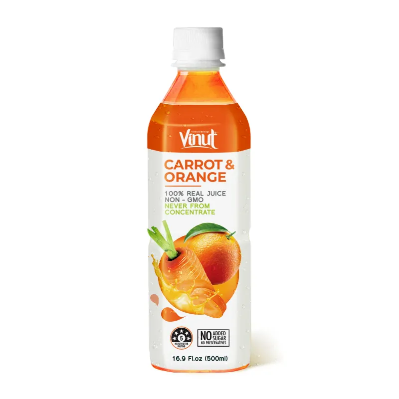 Vegan uống 1000ml vinut 100% nước trái cây thực sự cà rốt & Cam (không bao giờ từ tập trung & không biến đổi gen, không thêm đường) được thực hiện tại Việt Nam