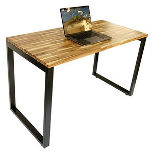 Acacia Wood Industrial-Style 120x60cm Office Desk with Iron Legs Assembly Required HBWD002 - Product Image 2