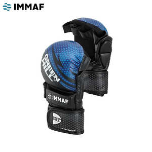 Guantes de MMA Azules GREEN HILL Aprobados por la IMMAF, Equipo de Boxeo Personalizado para Niños, Tallas 10oz 12oz 14oz 16oz, Cuero PU con Cierre de Cordones en la Muñeca - Product Image 3