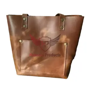 Bolsa de mão feminina 100% couro integral - Bolsa de ombro de couro de vaca impermeável para mulheres - Bolsa de mão de couro com baixo MOQ