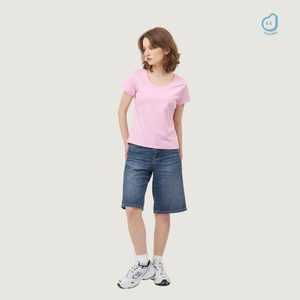 Lady tee cao cấp U Tees của phụ nữ phương thức T-Shirt tùy chỉnh thiết kế in ấn thêu nhãn hiệu riêng Dây kéo trang trí thấp moq Thái Lan - Product Image 5