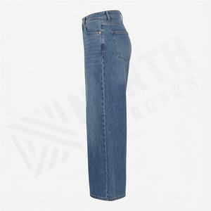 Pantalones Vaqueros Anchos y Relajados de Algodón para Mujer, de Alta Calidad, Color Personalizado, Transpirables, con Diseño de Logotipo, Ropa Casual de Moda Urbana - Product Image 2