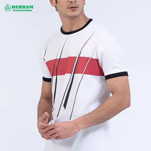 T-shirt d'été en polyester/coton à col rond, coupe classique, grandes tailles pour hommes, personnalisable, haute qualité, écologique, séchage rapide, anti-boulochage - Product Image 3