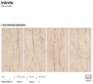 Carrelage en céramique poli de haute qualité 600x1200mm pour intérieur, carrelage en porcelaine, pierre frittée pour paysage, salon, salle à manger - Product Image 4