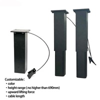 Pata de Mesa Metálica Ajustable Moderna y Resistente para Exteriores, con Resorte de Gas de Aluminio, para Comedor, Oficina y Sala de Estar
