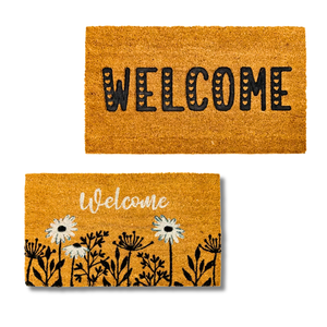 Alfombras de bienvenida de fibra de coco hechas a mano con respaldo de PVC antideslizante alfombra ecológica de Vietnam para la entrada del hogar, la oficina o la decoración interior - Product Image 1