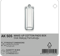 Afossa Distributeur de tampons de coton en acrylique avec couvercle, Organisateur de maquillage, Technique d'injection, Transparent, Moderne, Écologique, Rangement