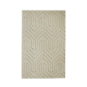 Alfombrillas de Baño y Ducha de Jacquard Teñidas con Hilo de Algodón Beige Marion, Producción Personalizada Hecha en Turquía - Product Image 1