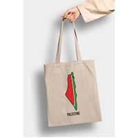 Sac fourre-tout en toile durable avec fermeture éclair pour la publicité de cartes Palestine, usage quotidien, voyage et extérieur
