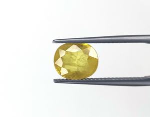 แหวนเพชรกะรัตรูปวงรีทรงวงรีทำจากแซฟไฟร์สีเหลืองธรรมชาติสำหรับ100% และโหราศาสตร์ - Product Image 2