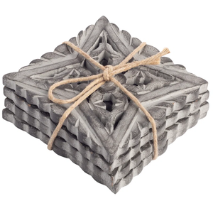Sous-verres en bois ronds - Lot de 6 avec support, poncés, prêts pour l'artisanat décoratif, sous-verres en bois non finis pour la maison, les hôtels, etc. - Product Image 2