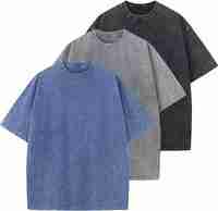 T-shirts en polyester/coton délavés à l'acide vintage pour hommes conception à épaules tombantes à séchage rapide à manches courtes Style d'été en vrac