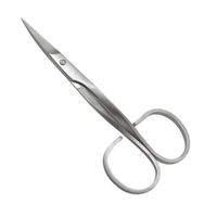 Ciseaux à ongles en acier inoxydable MEDISTAR MI-17, lame droite, pointe aiguisée, ciseaux à cuticules, manche en plastique, pour droitiers