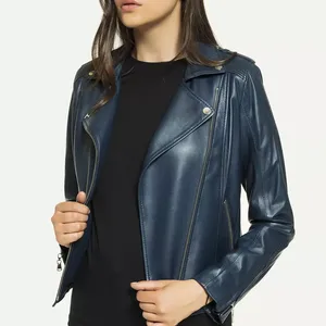 Nueva llegada Top Trending Chaqueta de cuero para mujer Chaqueta de cuero teñida Lisa Chaqueta de cuero cómoda para la venta - Product Image 1