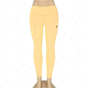 Leggings de yoga taille élastique OEM Vente en gros Pantalon de yoga léger sans couture Leggings à taille haute respirants à panneau de contraste - Product Image 2