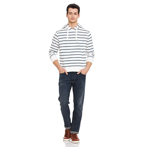 Sudadera con capucha de algodón 100% de alta calidad para hombre, diseño personalizado, sudaderas con capucha de bolsillo a rayas, sudadera cómoda para hombre, sudaderas con capucha de BD - Product Image 3