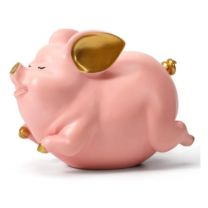 Полирезиновый Декор для дома, искусство, розовая полимерная копилка, копилка, монета, копилка, статуи свиньи