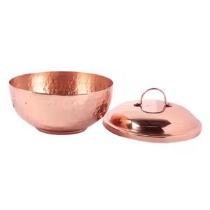 Bol à fruits en métal martelé en cuivre, base solide, table à manger, bol de service décoratif - Product Image 2