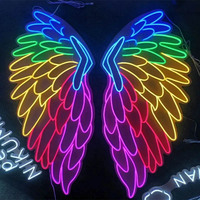 Ailes d'ange personnalisées, néon LED, décoration de fête de mariage, lumière néon