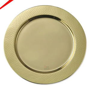 Placa de cargador de servicio de acero inoxidable con acabado dorado de nuevo diseño para hoteles, restaurantes y bares - Product Image 4