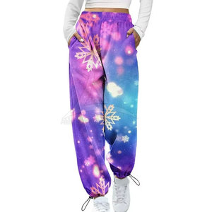 Pantalon d'hiver pour femmes fabriqué en usine avec un devant plat, sublimation, personnalisez votre propre logo, 100% coton, vêtements de rue - Product Image 1