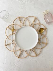 Flower Rattan Placemat Eco friendly products Made in Vietnam Placemat <b>Table</b> decoration Wholesale - Product Image 3