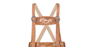 Short de costume Oktoberfest bavarois pour homme de haute qualité 100% cuir véritable Lederhosen Dark Wash-Service OEM disponible - Product Image 4